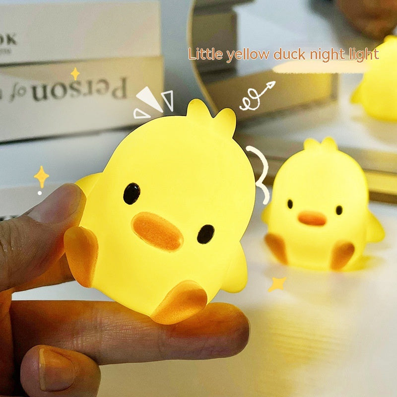 Small yellow duck night lamp suit with warm light
