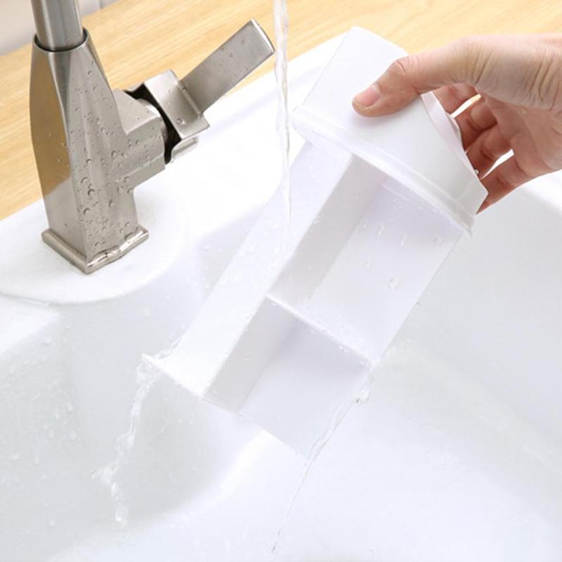 Nordic powder kitchen cutlery holder with lid and drainer
