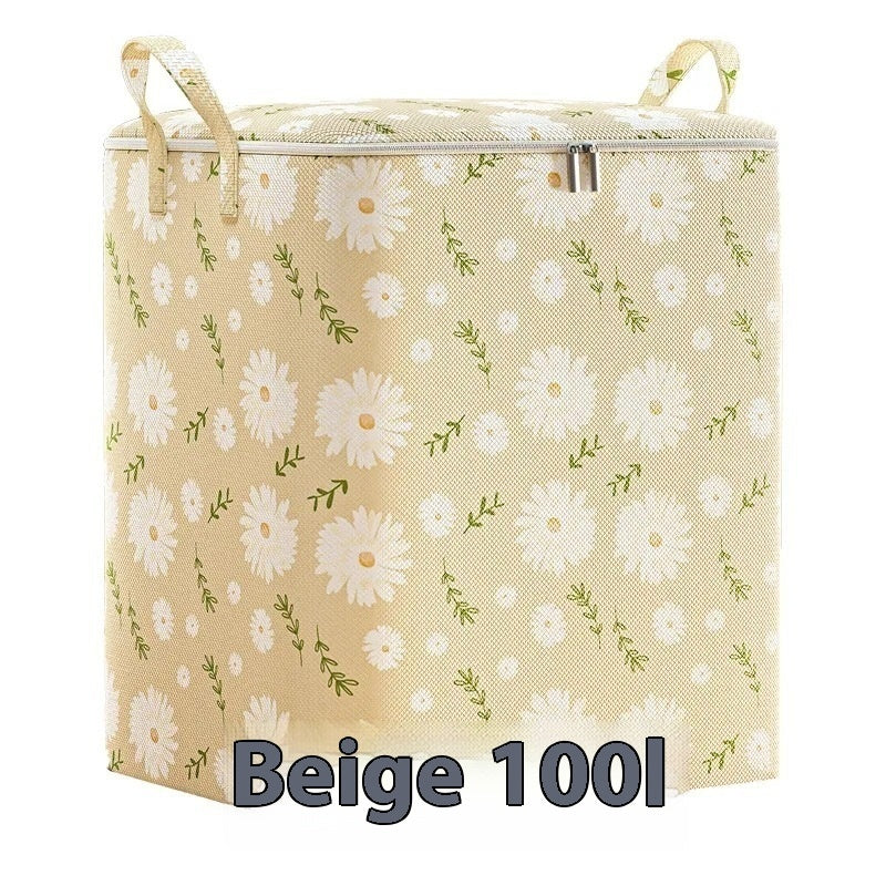 Blue 100L foldable clothes and quilt storage bag
