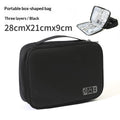 Double-layer electronics cable travel organizer
