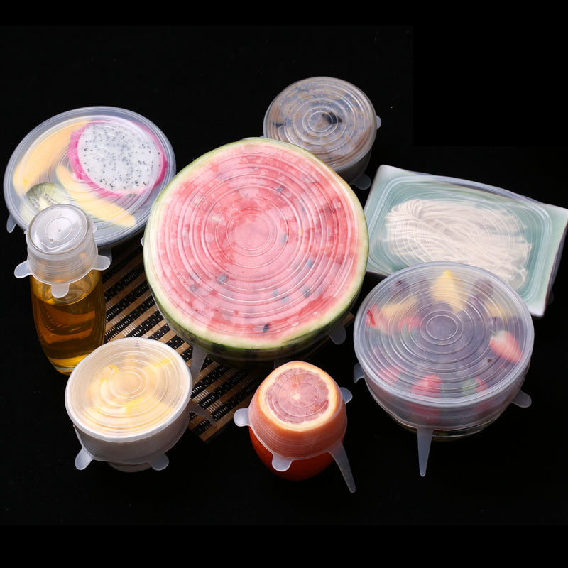Reusable silicone food covers in different sizes

