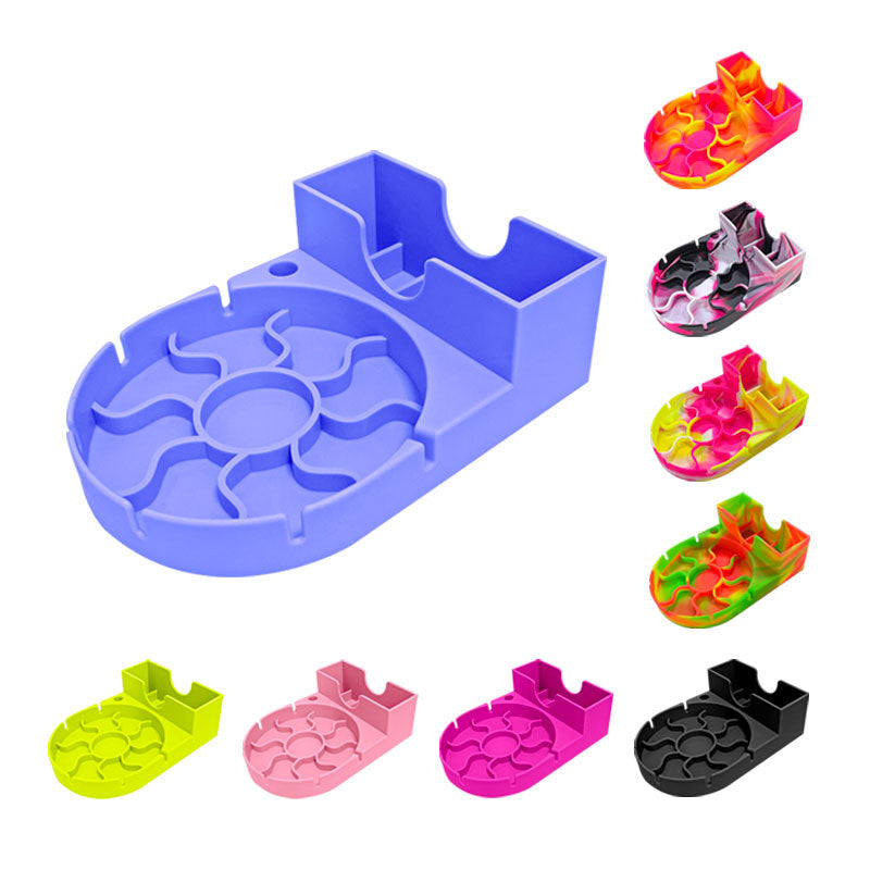 Camouflage green silicone drainboard storage rack for kitchen sink
