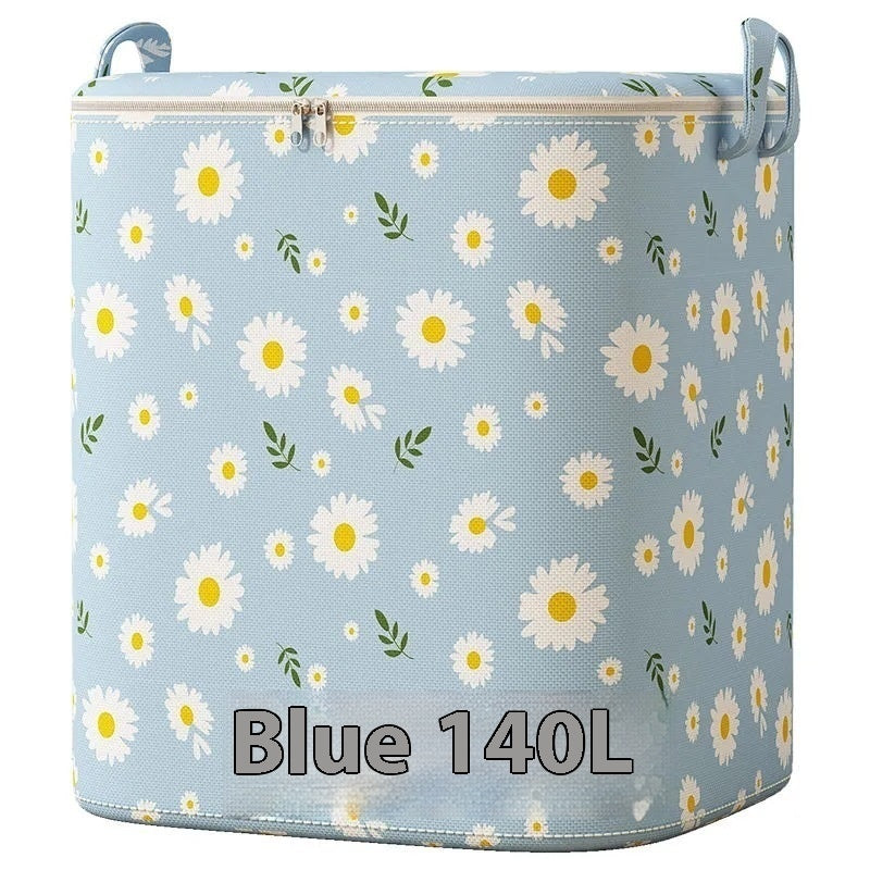 Blue 140L foldable clothes and quilt storage bag

